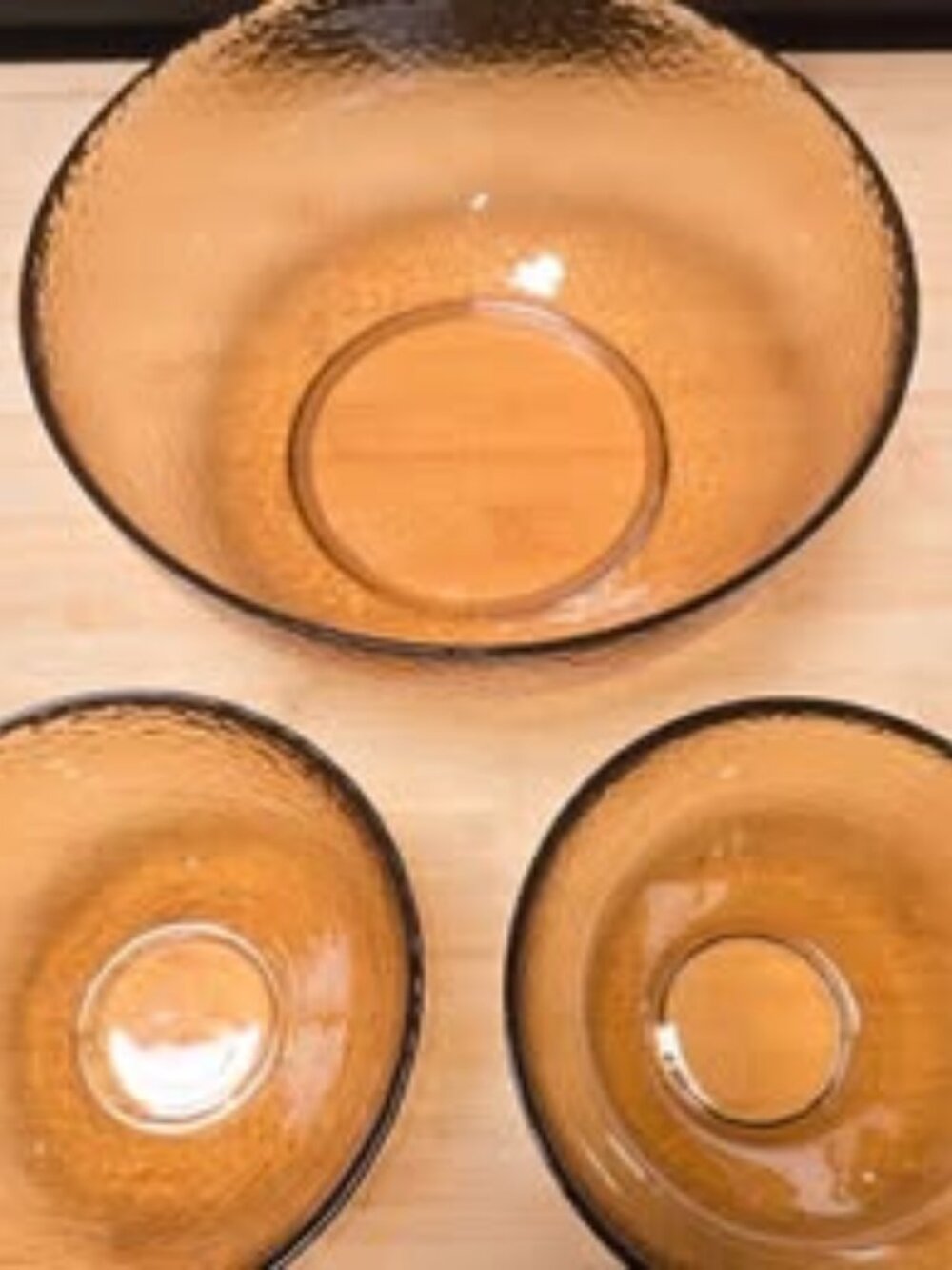 Vintage Pebble Glass Bowls: Lg Serving & 2 dessert